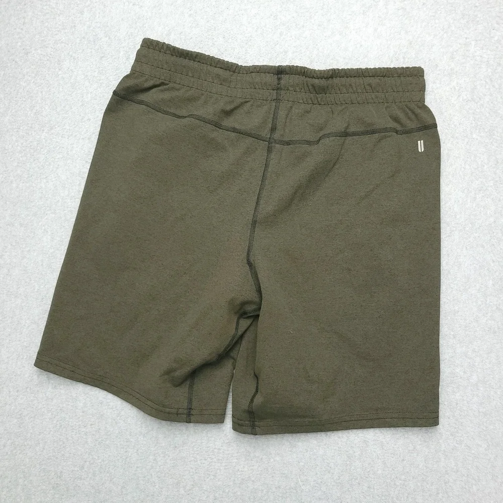 NOBULL Shorts Mens M Green Stretch Zip Pocket Running Training Athletic Gym